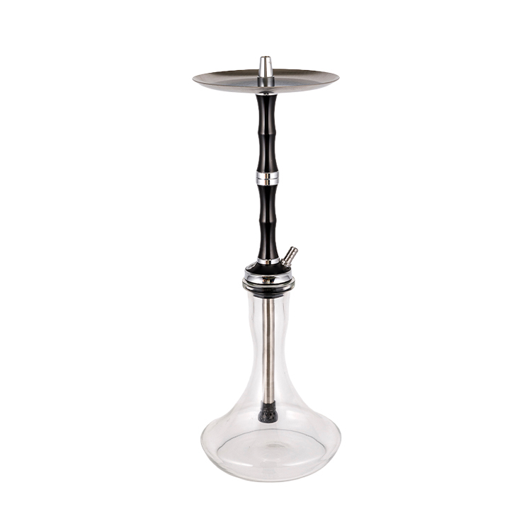 Klart Glass Aluminium Rustfritt Stål Enkelt hull Yahei Hookah 56cm