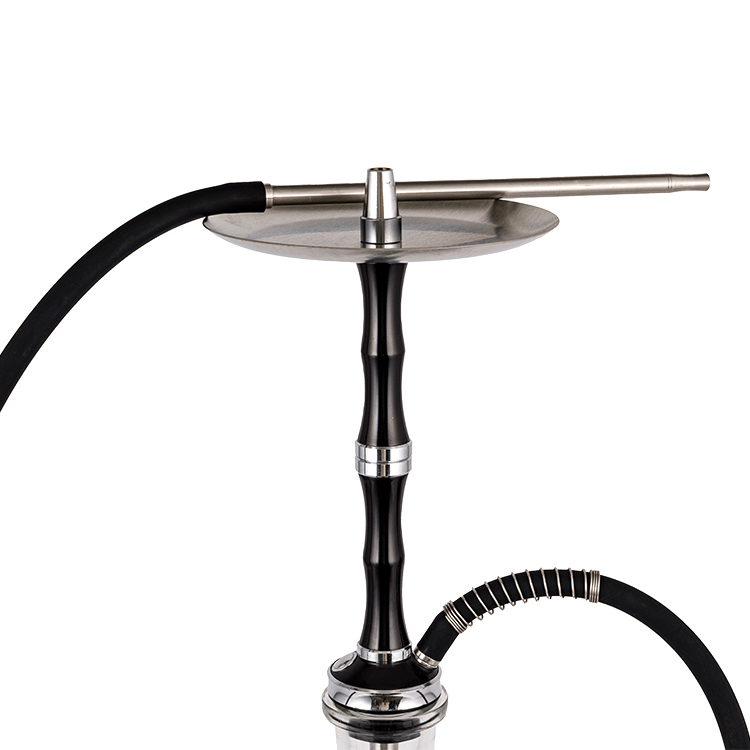 Klart Glass Aluminium Rustfritt Stål Enkelt hull Yahei Hookah 56cm